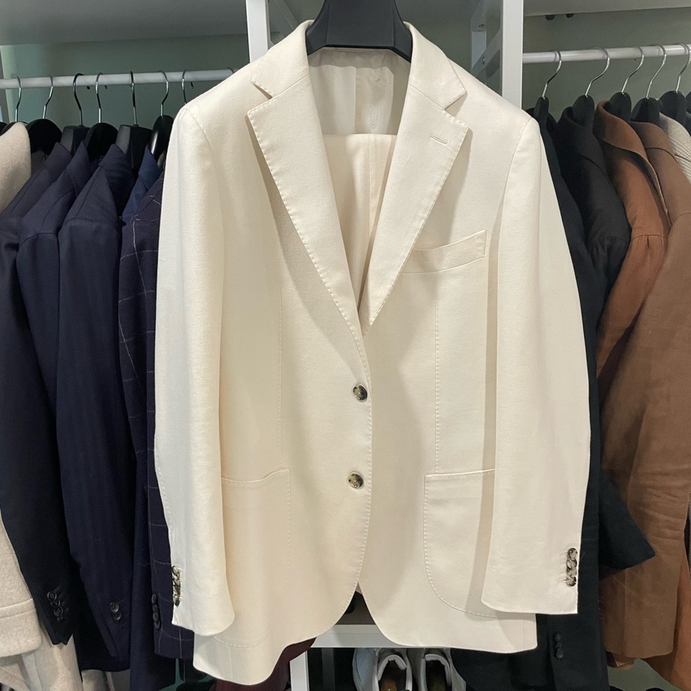 SUITSUPPLY Havana Off-White Cotton 40R Retail $698